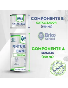 Pintura para Bañeras Satinado 600ml + 150ml Bricosalvaje 2