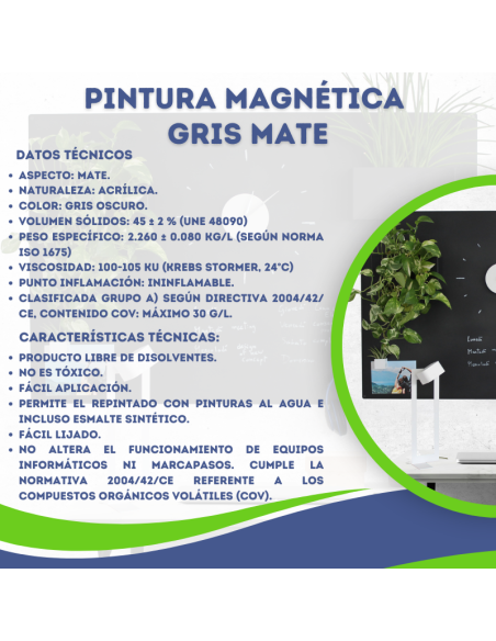 Pintura Magnética Multisuperficies Gris Mate Bricosalvaje