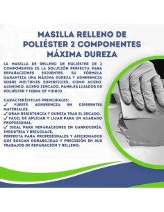Masilla Relleno de poliéster 2 Componentes Máxima Dureza 2