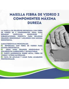 Masilla Fibra de Vidrio 2 Componentes Máxima Dureza 2