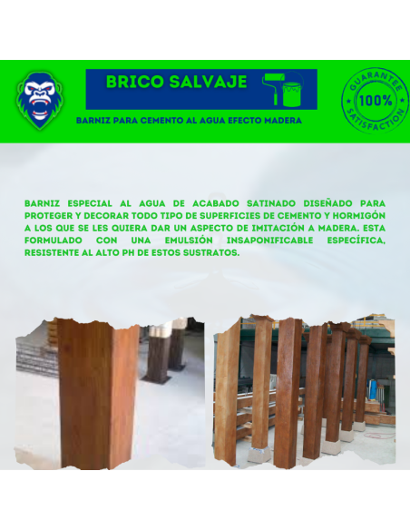 Barniz para Cemento al Agua Efecto Madera
