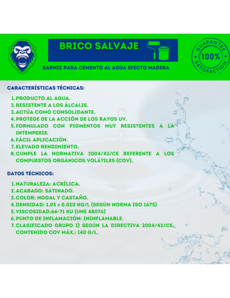 Barniz para Cemento al Agua Efecto Madera