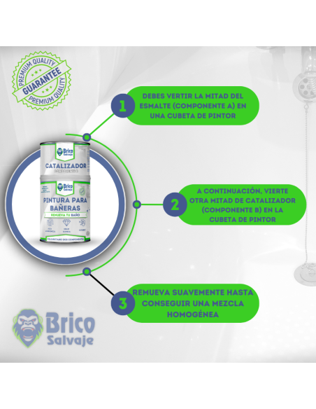 Tinta para Banheiras Fosca 600ml + 150ml Bricosalvaje