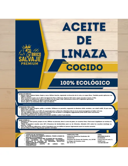 Óleo de Linhaça Cozido para Madeira BricoSalvaje Premium