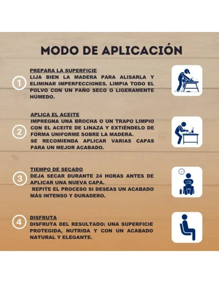 Aceite de Linaza para Madera con Secante BricoSalvaje Premium