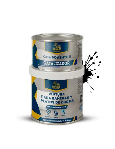 Tinta para Banheiras e Bases de Chuveiro Brilhante 600+150 ML Bricosalvaje Premium
