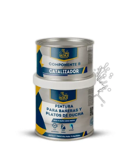 Tinta para Banheiras e Bases de Chuveiro Acetinada 600+150 ML Bricosalvaje Premium