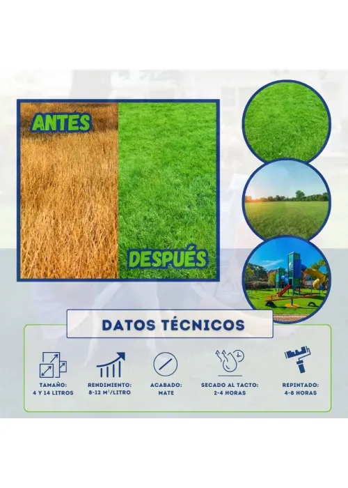 Pintura Verde Especial para Césped y...