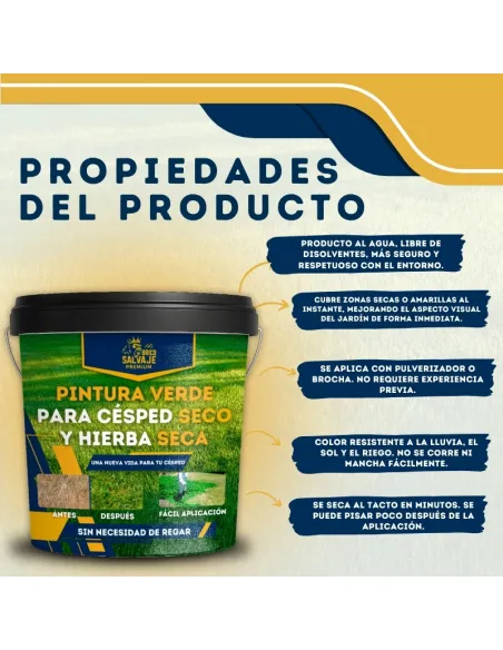 Pintura Verde para Césped Seco y Hierba Seca BricoSalvaje Premium