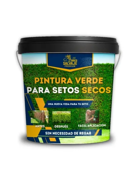 Pintura Verde para Setos Secos BricoSalvaje Premium – Color Natural Instantáneo, Resistente al Sol y la Lluvia