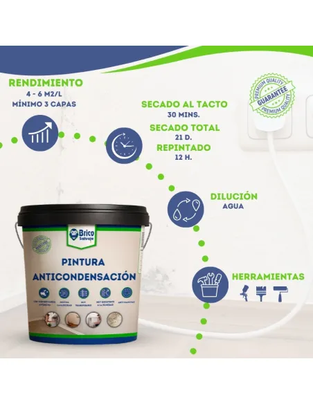 Peinture anti-condensation, anti-humidité, avec conservateurs anti-moisissures Bricosalvaje