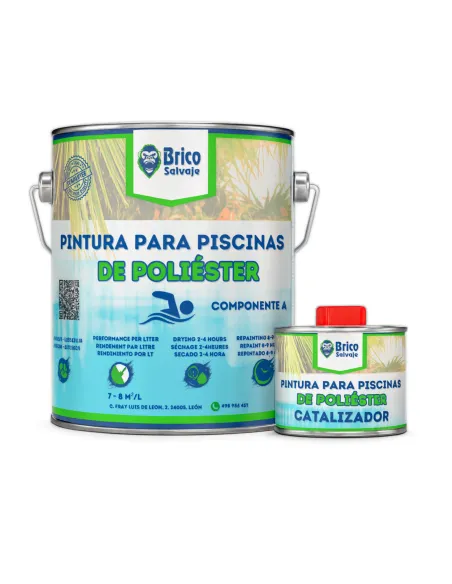 Tinta para Piscinas de Poliéster com Acabamento Brilhante Bricosalvaje