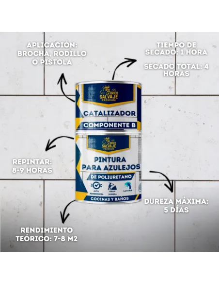 Pintura para Azulejos de Poliuretano Satinado 2K – Kit 600+150 ml
