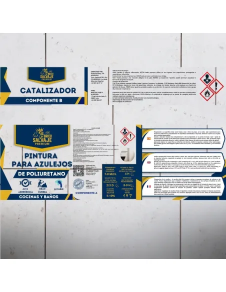 Pintura para Azulejos de Poliuretano MATE 600+150 ml Dos componentes