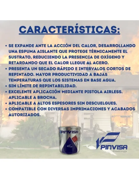 Pintura Intumescente Contra Incendios Resistente al Fuego RF30 | RF60 | RF90 | RF120