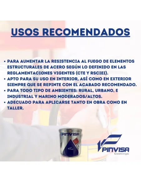 Pintura Intumescente Contra Incendios Resistente al Fuego RF30 | RF60 | RF90 | RF120