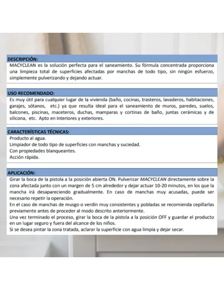 Limpiador de Moho y Manchas de Humedad 1 Litro