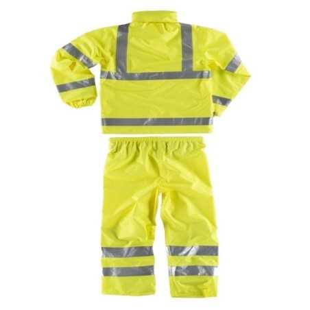 Traje Impermeable de Alta Visibilidad con Cintas Reflectantes