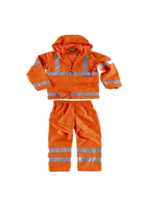 Traje Impermeable de Alta Visibilidad con Cintas Reflectantes