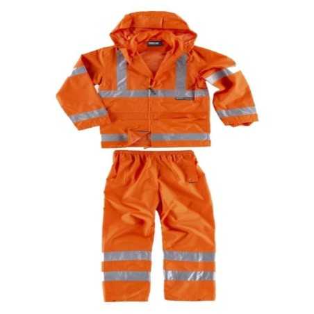 Traje Impermeable de Alta Visibilidad con Cintas Reflectantes