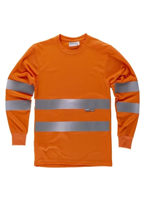 Camiseta Cuello Redondo Manga Larga con Certificado Alta Visibilidad