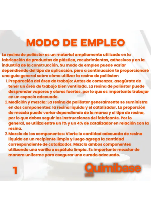 modo de empleo Resina de Poliéster Transparente modo de empleo Resina de Poliéster Transparente