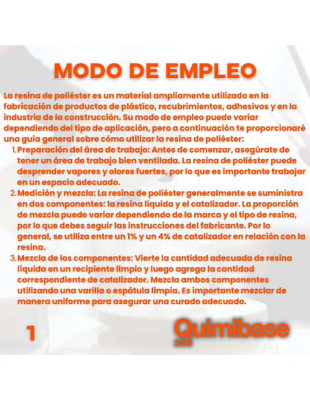 modo de empleo Resina de Poliéster Transparente