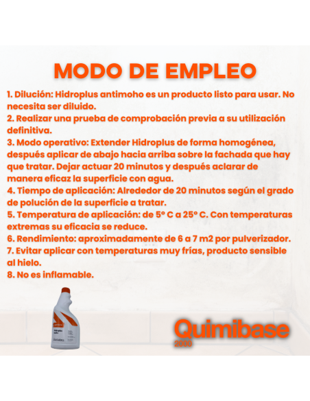 modo de empleo Limpiador de Moho y Manchas de Humedad Hidroplus