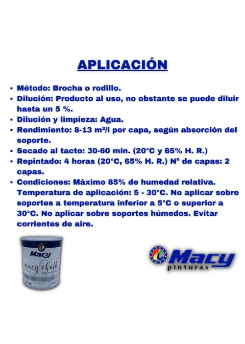 aplicación de la Pintura a la tiza Macy
