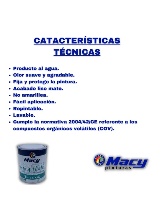 características técnicas del Barniz a la tiza características técnicas del Barniz a la tiza