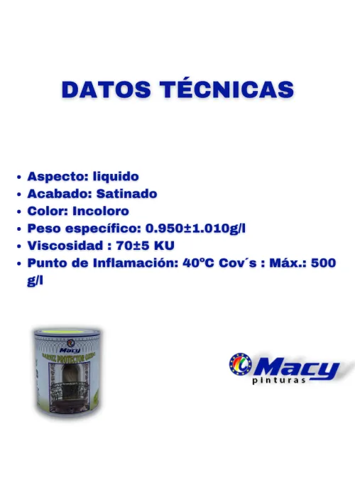 datos técnicos del Barniz Protector Oxido datos técnicos del Barniz Protector Oxido
