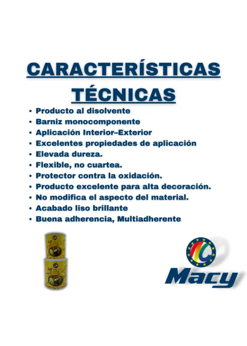 Barniz para Metales características técnicas Barniz para Metales características técnicas