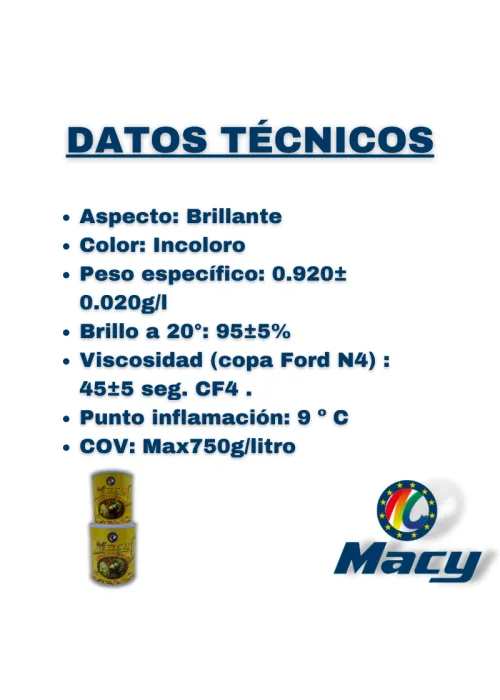 Barniz para Metales datos técnicos Barniz para Metales datos técnicos