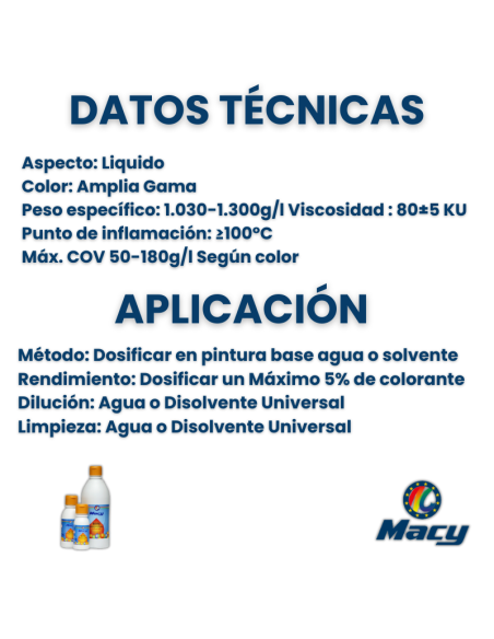 Tinte Universal al Agua Gran Poder de Tinción