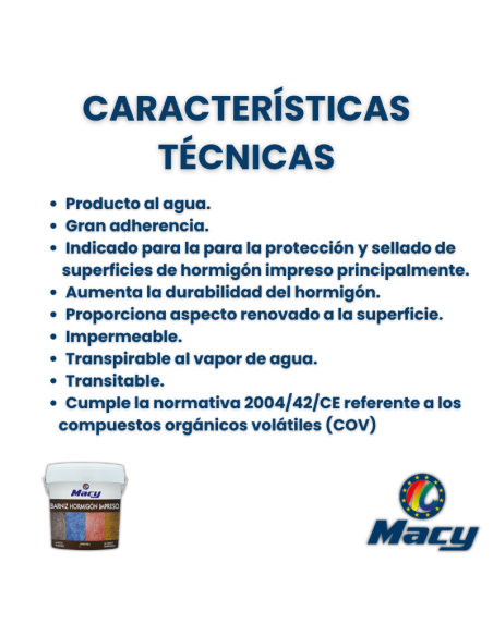 Barniz Transpirable e Impermeable para Hormigón Impreso