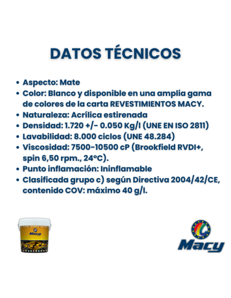 Revestimiento Liso para Fachadas - Antimoho - Excelente cubrición - Alta transpirabilidad