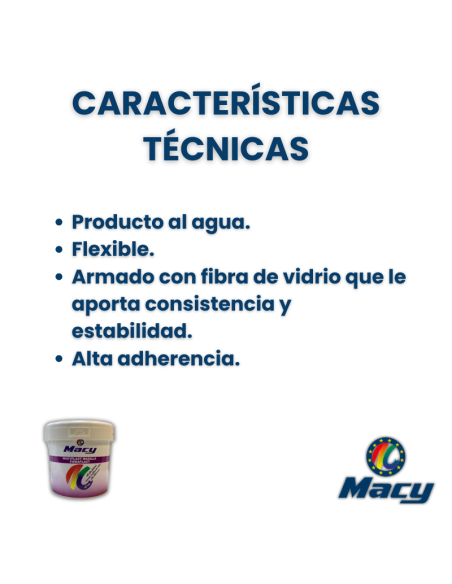 Masilla de Fibra de Vidrio - Al Agua - Flexible - Alta adherencia