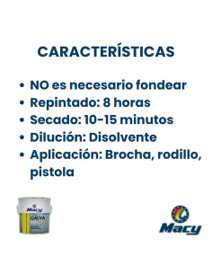 Esmalte Galvanizado Satinado Carta RAL 2