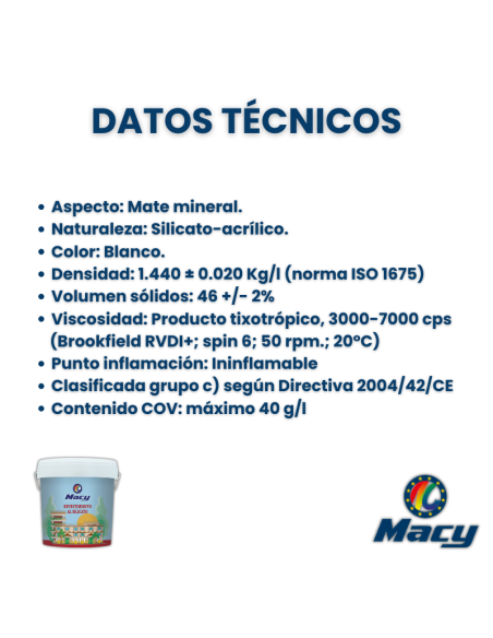 Revestimiento Silicato - Muy Transpirable - Antimoho - Fácil Aplicación