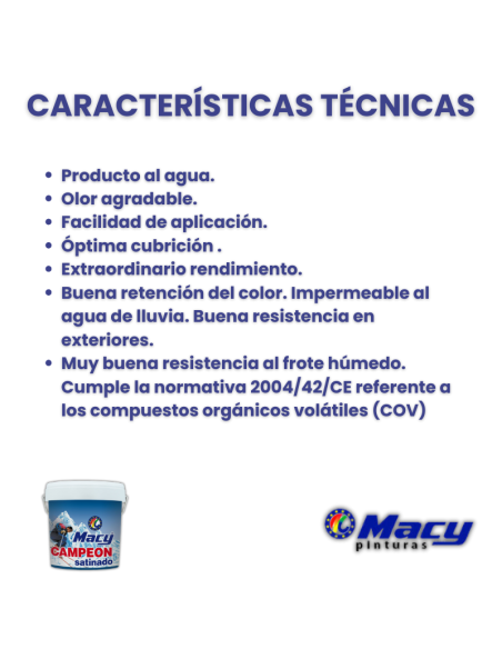 Pintura Plástica Satinada - Impermeable - Al Agua - Fácil aplicación