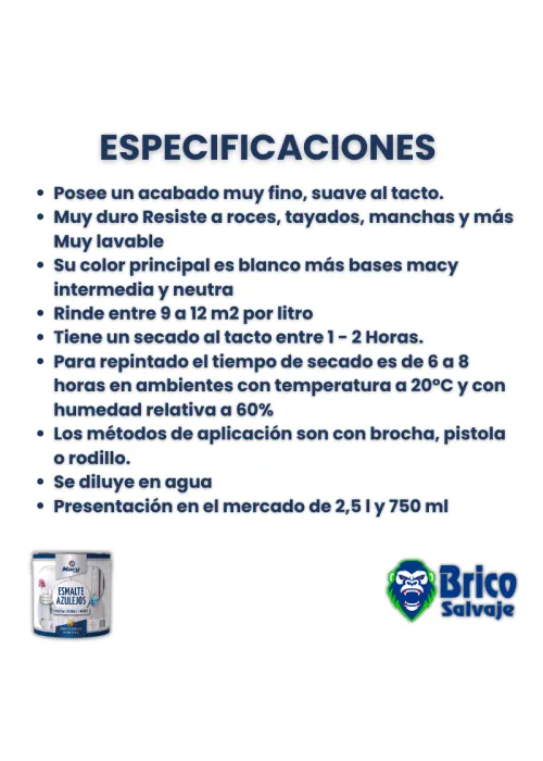 Pintura para Azulejos Satinado Macy -... Pintura para Azulejos Satinado Macy -...