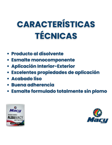 Esmalte Sintético Mate Alba-macy | Interior/Exterior | Buena Adherencia | Fácil Aplicación