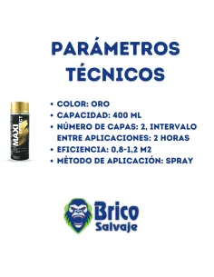 Pintura en Spray Color Oro Multisuperficies 2