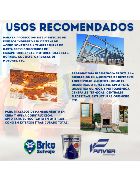 Pintura Anticalórica negra 600ºgrados para Chimeneas,Estufas de leña, Motores