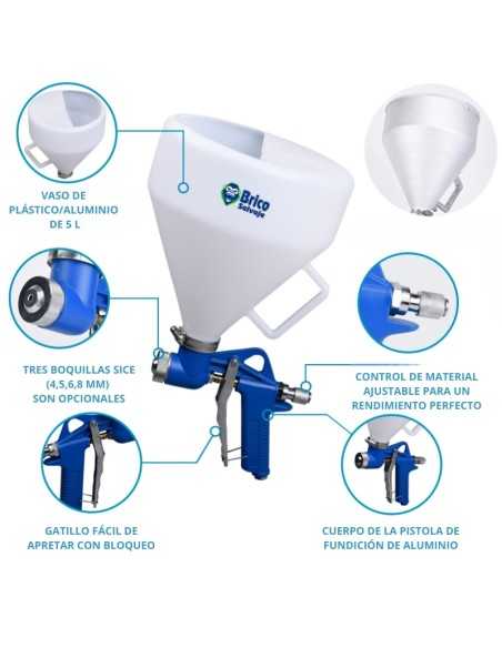 Pistola para aplicar Gotelé con Capacidad de 5 litros