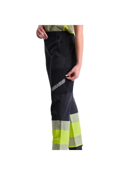 Pantalón de trabajo gris oscuro, negro y amarillo AV Pantalón de trabajo gris oscuro, negro y amarillo AV