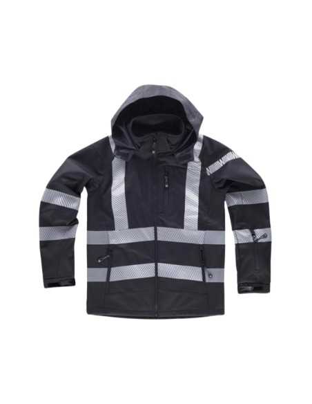 Workshell con capucha. Cintas cosidas y pegadas