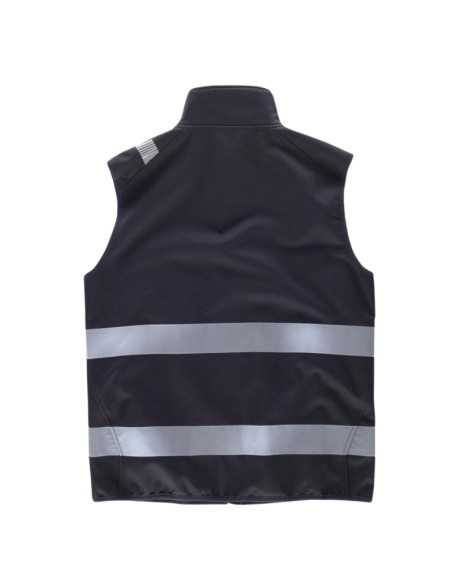 Chaleco Workshell con cintas cosidas y pegadas