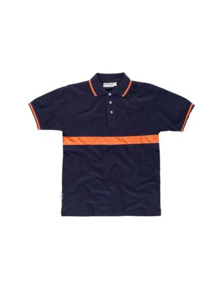 Polo manga corta con una franja a contraste