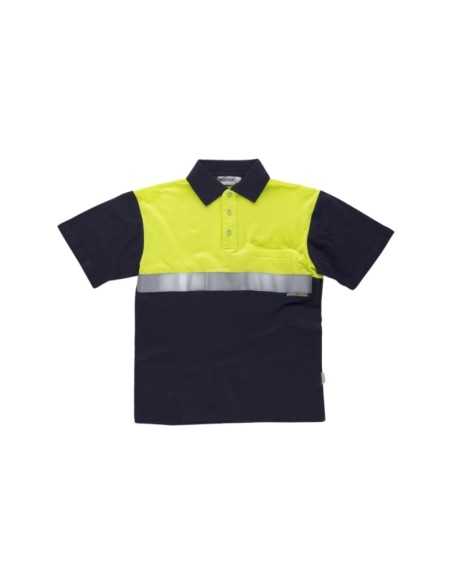 Polo manga corta con canesú combinado